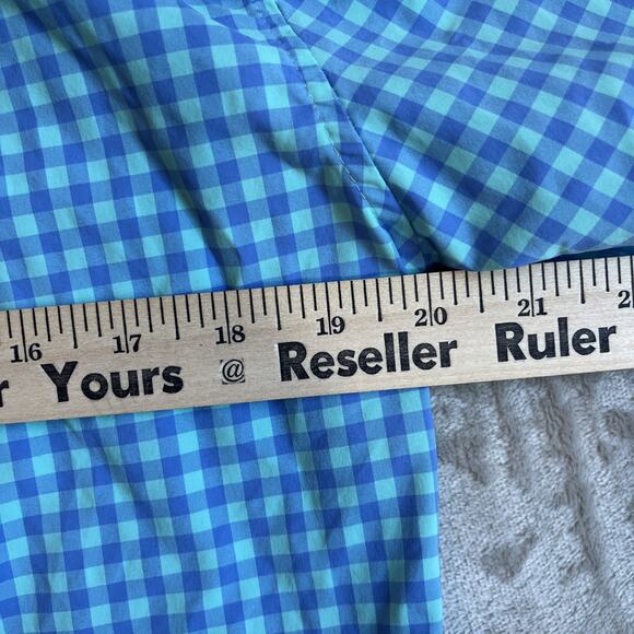 Vineyard Vines Shirt Mens Sz Small Teal Check On The Go Performance Button Down - Picture 6 of 7